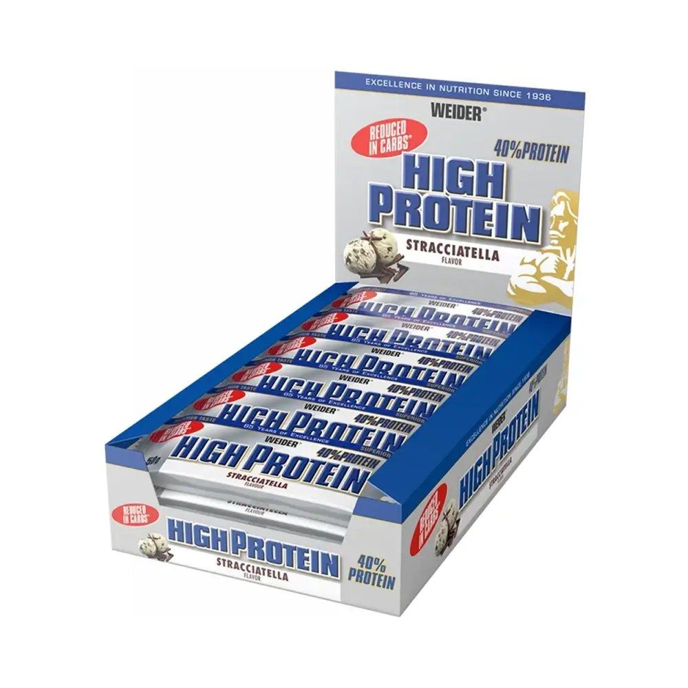 WEIDER - 40% HIGH PROTEIN BAR - 24 X 50 G