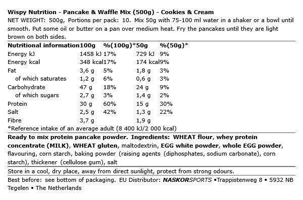 WISPY NUTRITION - PANCAKE & WAFFLE MIX - 500 G