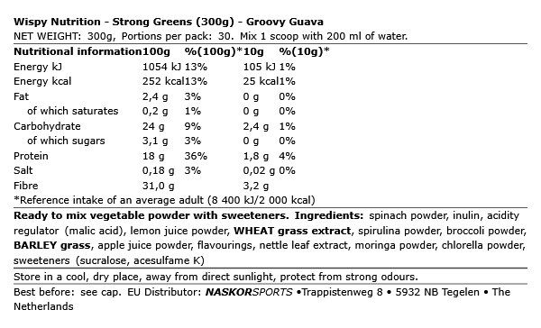 WISPY NUTRITION - STRONG GREENS - 300 G