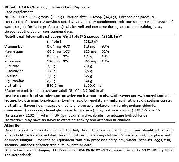XTEND - BCAA - 1125 G XTEND - BCAA - 1125 G