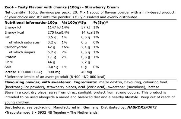 ZEC+ - TASTY FLAVOUR WITH CHUNKS - 100 G ZEC+ - TASTY FLAVOUR WITH CHUNKS - 100 G