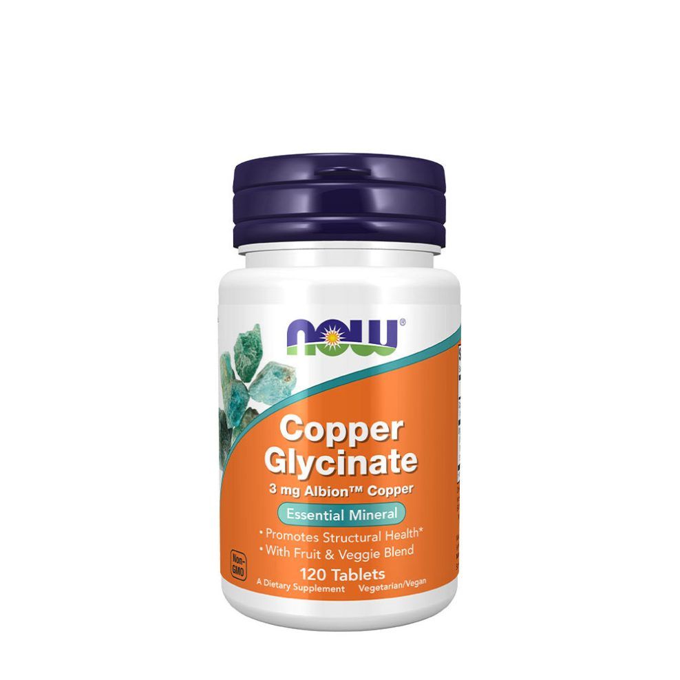 NOW FOODS - COPPER GLYCINATE 3 MG - 120 TABLETTA