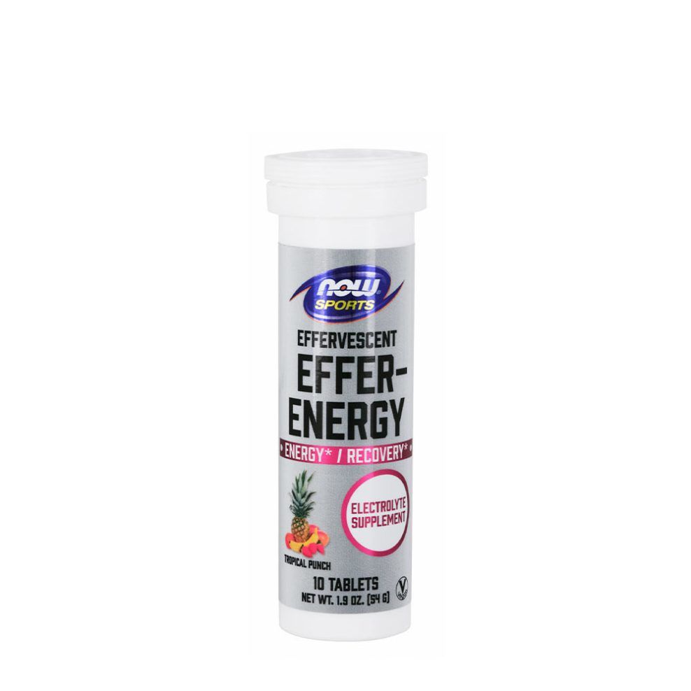 NOW FOODS - EFFER-ENERGY EFFERVESCENT TABLETS - 10 PEZSGŐTABLETTA - TROPICAL PUNCH