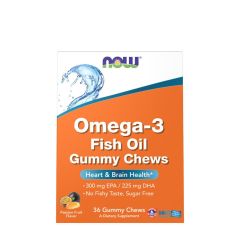 NOW FOODS - OMEGA-3 FISH OIL GUMMY CHEWS - 36 GUMICUKOR CHEWS - PASSIONFRUIT
