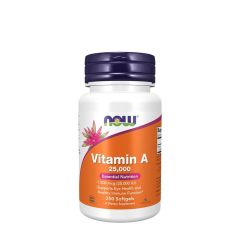 NOW FOODS - VITAMIN A 25000 IU - 250 LÁGYKAPSZULA