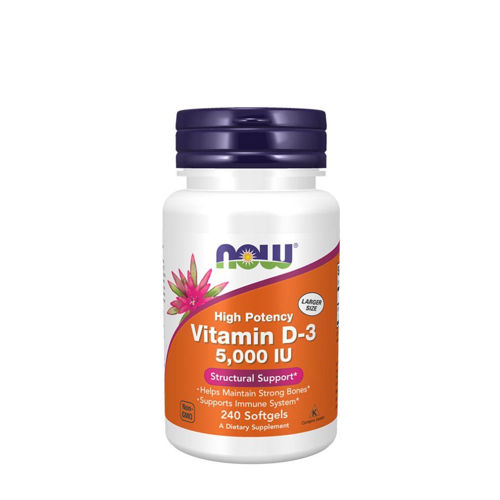 NOW FOODS - VITAMIN D-3 5,000 IU - 240 LÁGYKAPSZULA