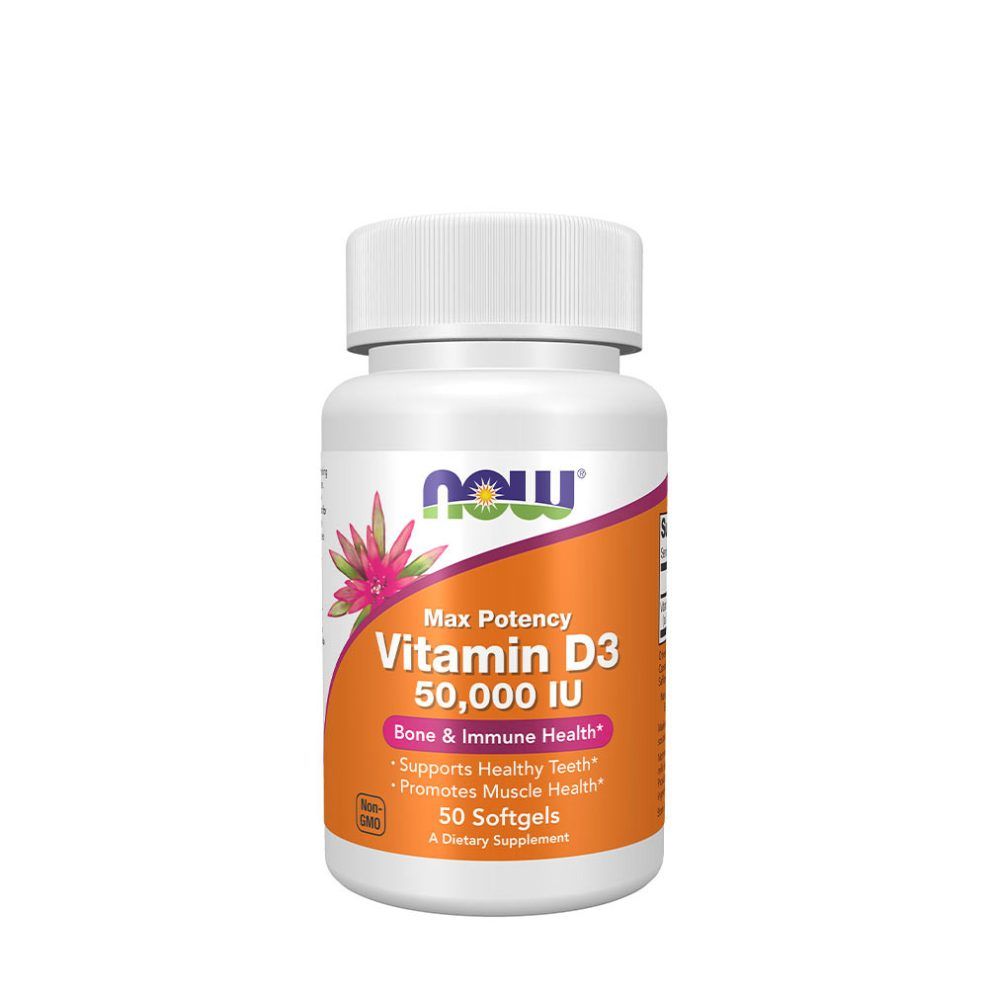 NOW FOODS - VITAMIN D-3 50,000 IU - 50 LÁGYKAPSZULA