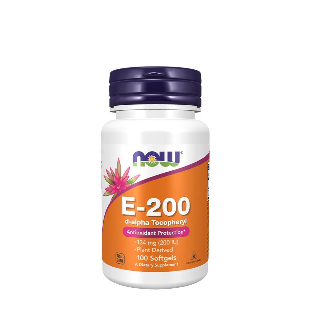 NOW FOODS - VITAMIN E-200 D-ALPHA TOCOPHERYL - 100 LÁGYKAPSZULA