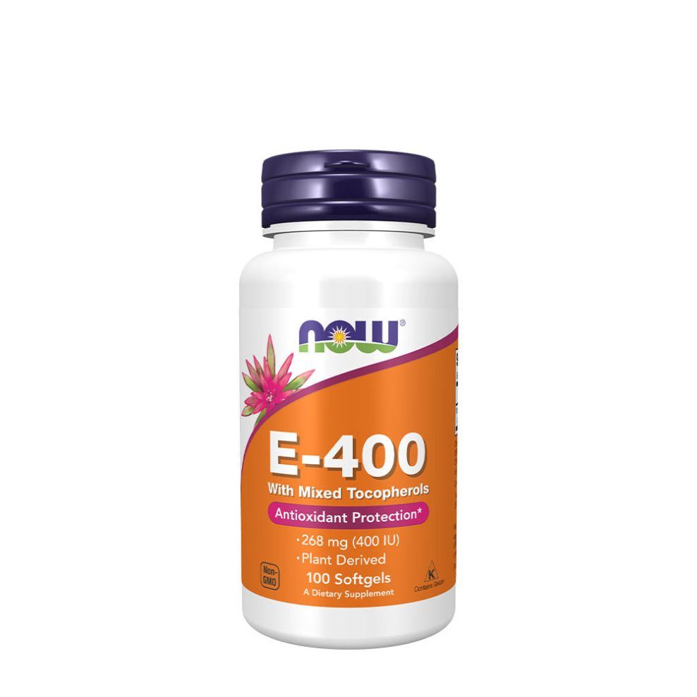 NOW FOODS - VITAMIN E-400 WITH MIXED TOCOPHEROLS - 100 LÁGYKAPSZULA