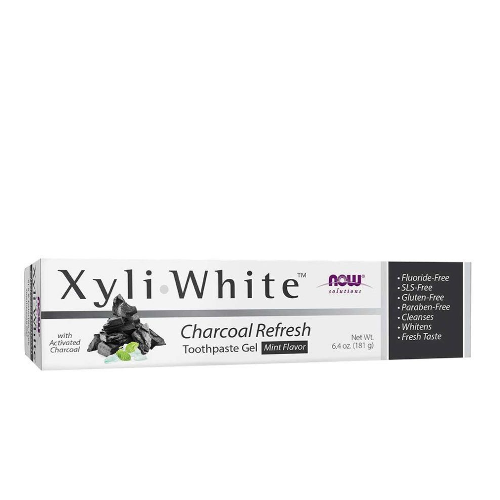 NOW FOODS - XYLIWHITE CHARCOAL REFRESH TOOTHPASTE GEL - 181 G - MINT