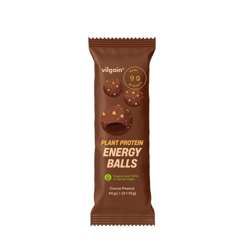 VILGAIN - PLANT PROTEIN ENERGY BALLS BIO COCOA PEANUT - 45 G