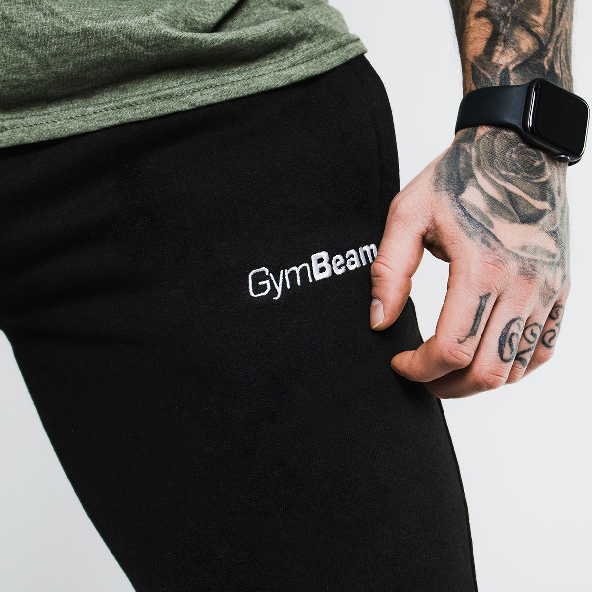 GYMBEAM - FÉRFI SLIMFIT MELEGÍTŐNADRÁG - FEKETE