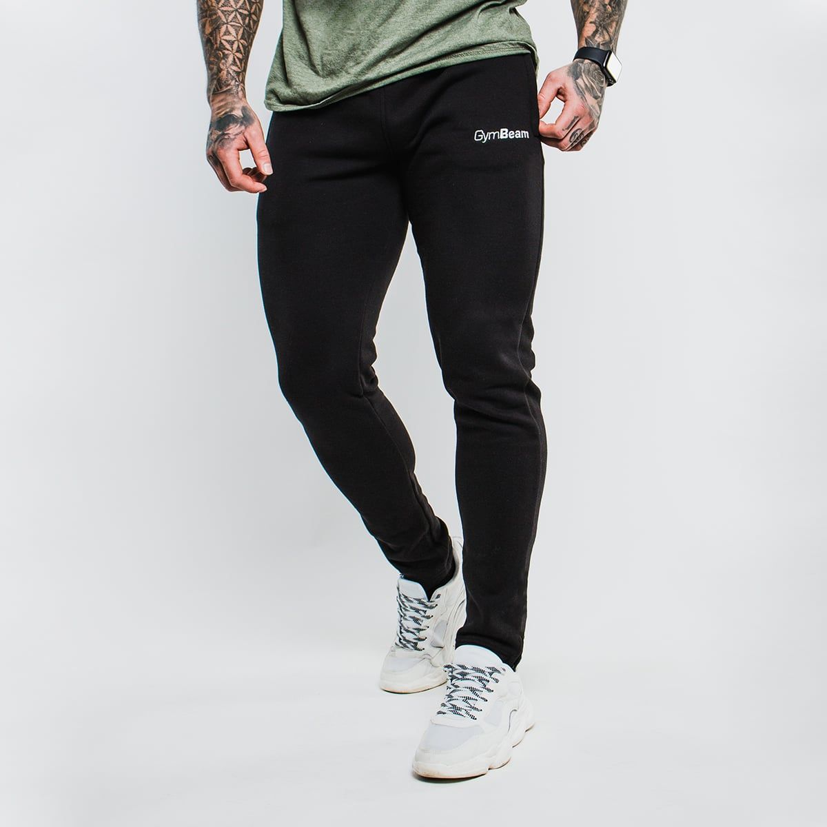 GYMBEAM - FÉRFI SLIMFIT MELEGÍTŐNADRÁG - FEKETE