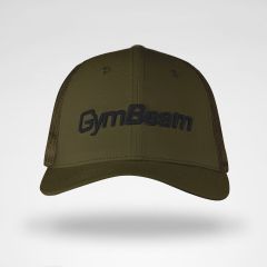 GYMBEAM - FÉRFI MESH PANEL MILITARY GREEN BASEBALL SAPKA - ZÖLD