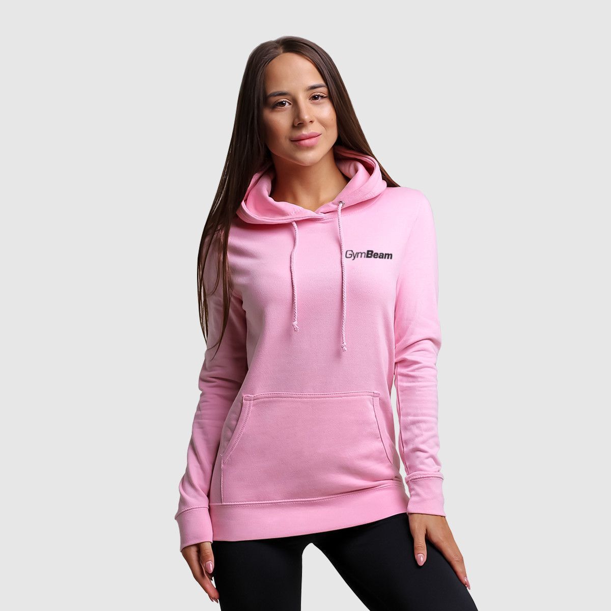 GYMBEAM - PRO HOODIE BABY PINK NŐI PULÓVER - RÓZSASZÍN