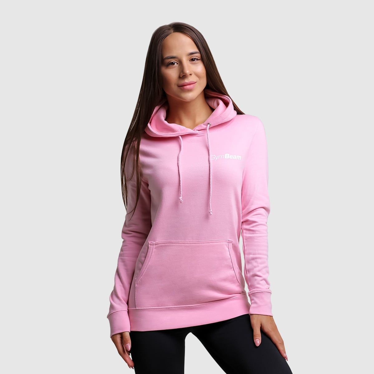 GYMBEAM - PRO HOODIE BABY PINK NŐI PULÓVER - RÓZSASZÍN