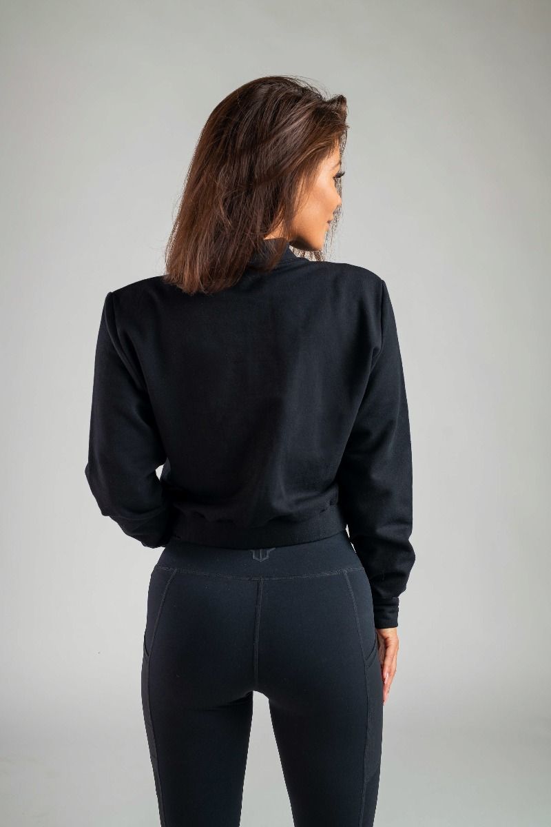 GYMBEAM - STRIX - ESSENTIAL HIGH-NECK NŐI PULÓVER - FEKETE