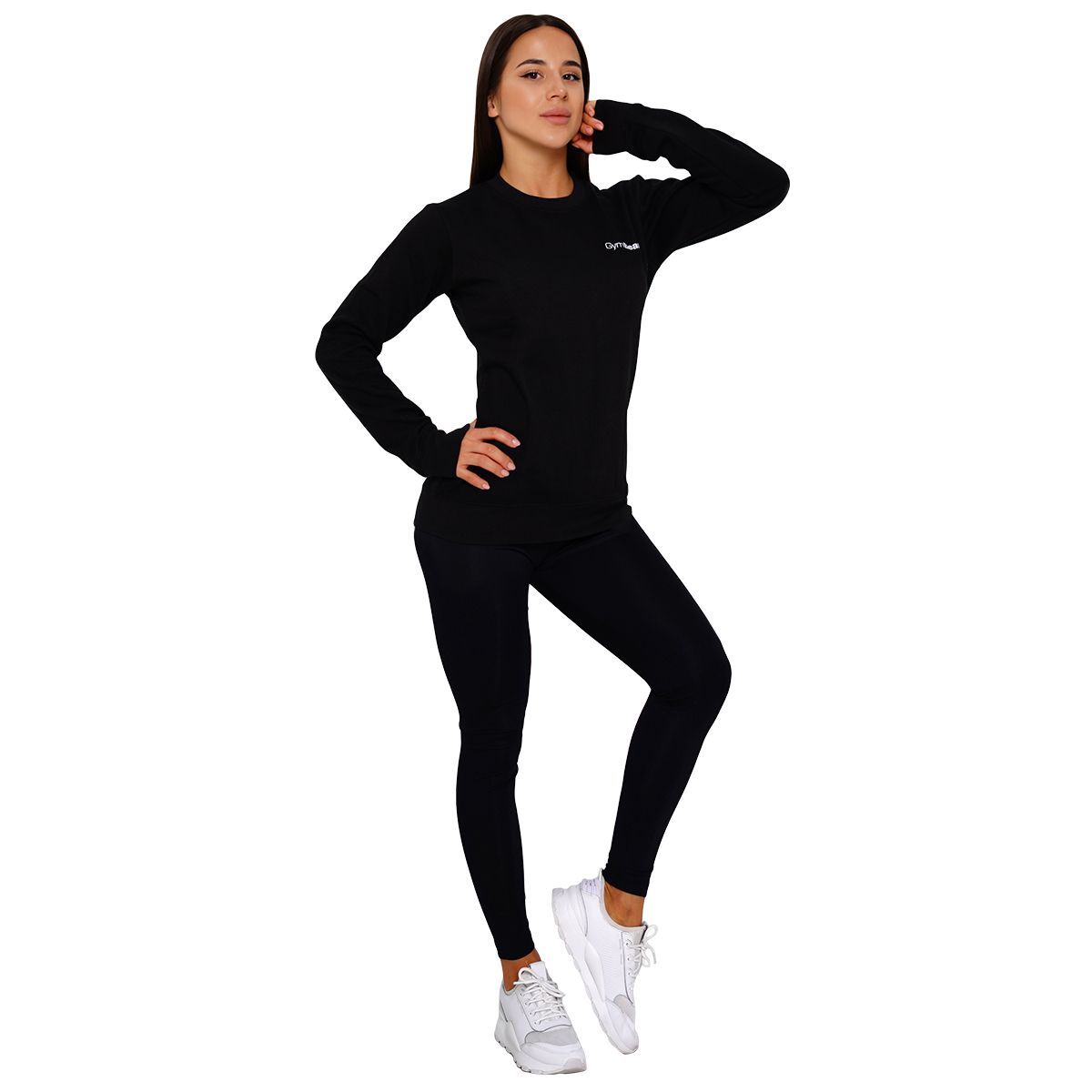 GYMBEAM - BASIC BLACK NŐI PULÓVER - FEKETE