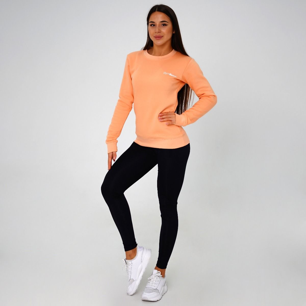 GYMBEAM - BASIC POWDER PEACH NŐI PULÓVER - NARANCSSÁRGA