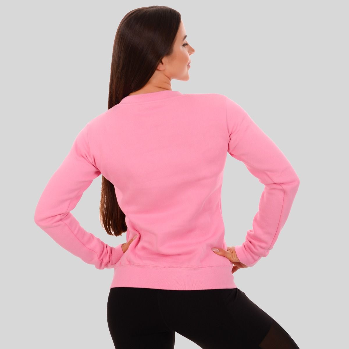 GYMBEAM - BASIC BABY PINK NŐI PULÓVER - RÓZSASZÍN