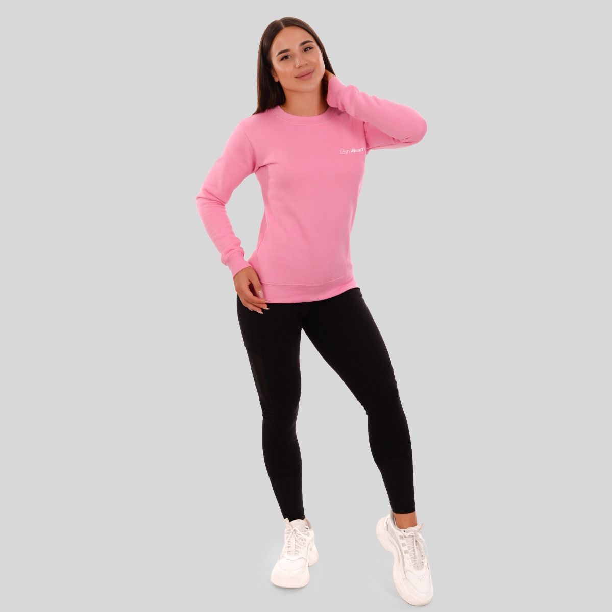 GYMBEAM - BASIC BABY PINK NŐI PULÓVER - RÓZSASZÍN