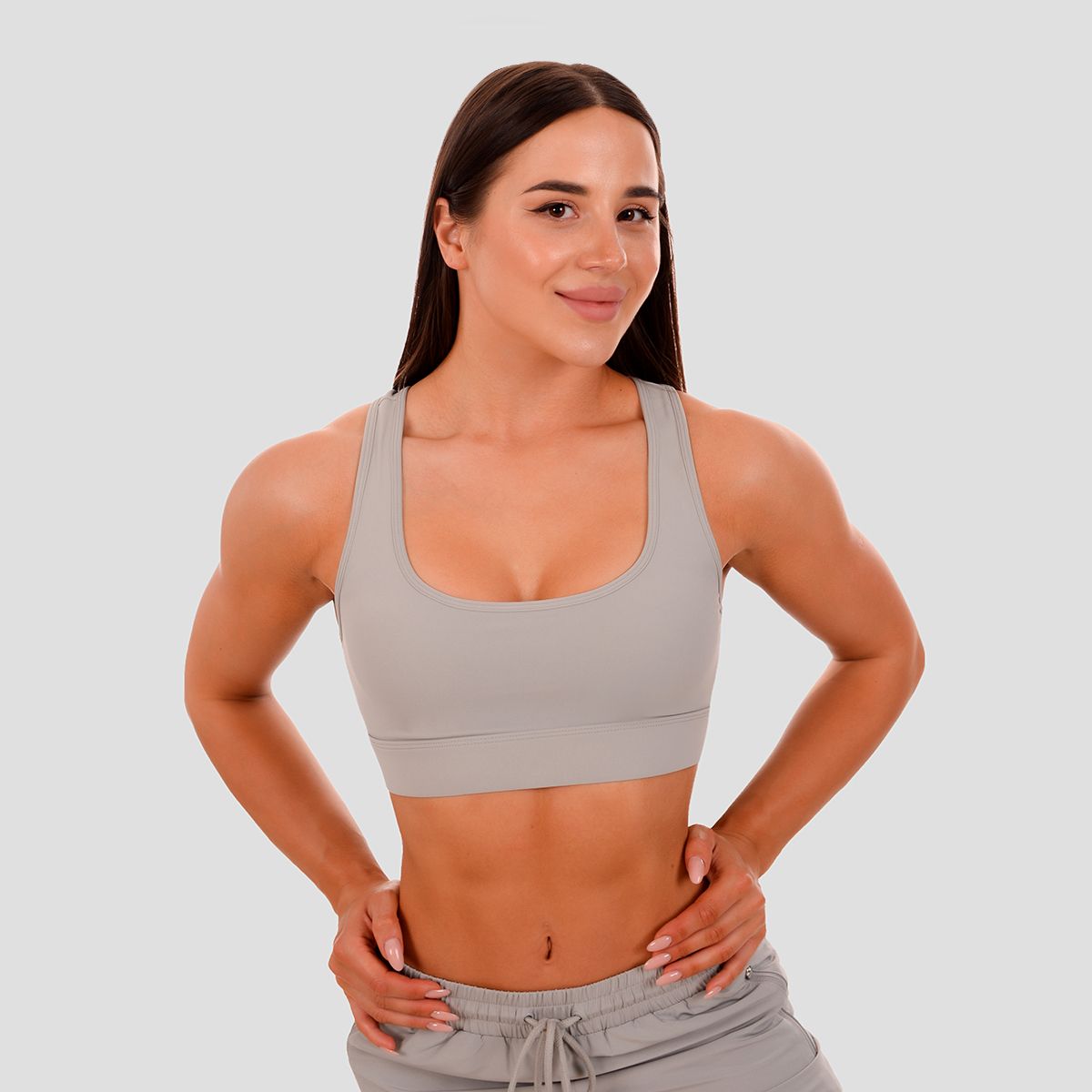 GYMBEAM - NŐI MESH PANEL SPORTMELLTARTÓ - SZÜRKE