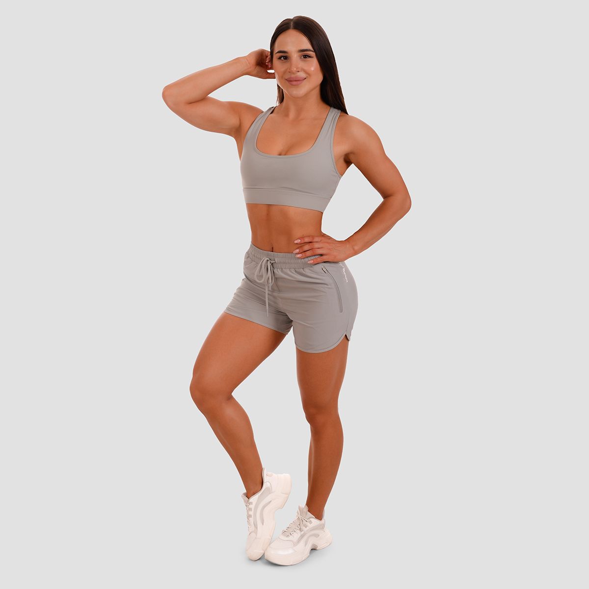 GYMBEAM - NŐI MESH PANEL SPORTMELLTARTÓ - SZÜRKE