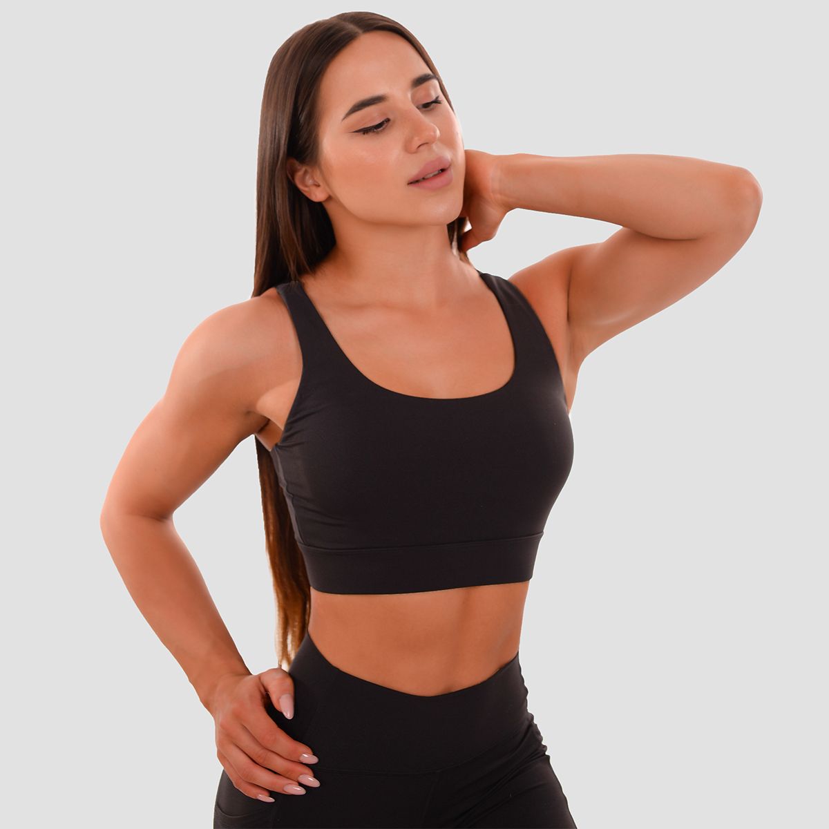 GYMBEAM - NŐI CUT-OUT SPORTMELLTARTÓ - FEKETE