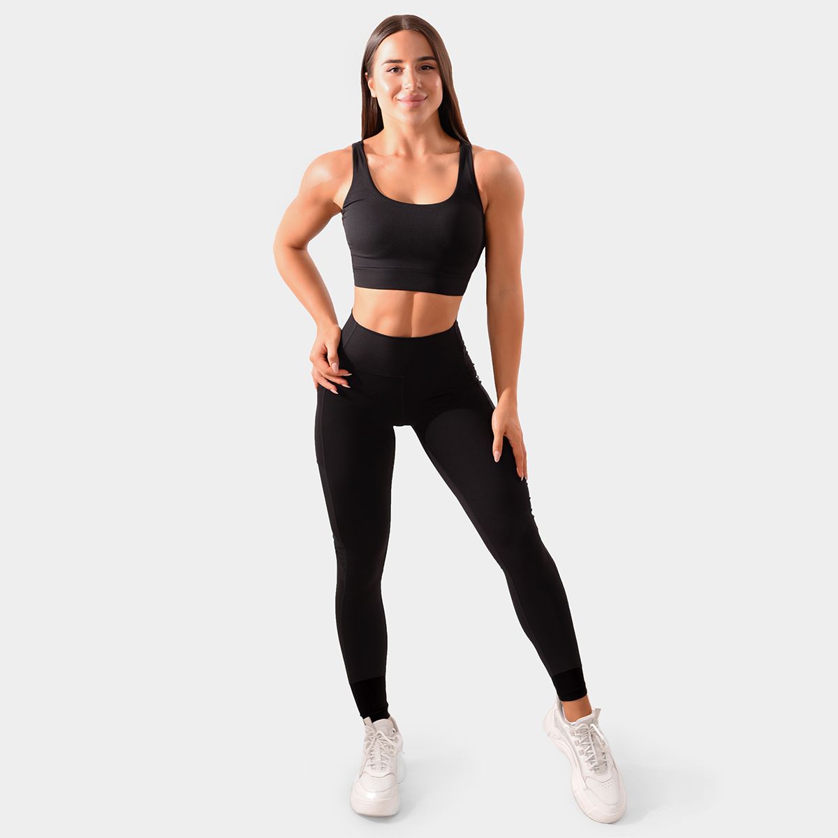 GYMBEAM - NŐI CUT-OUT SPORTMELLTARTÓ - FEKETE