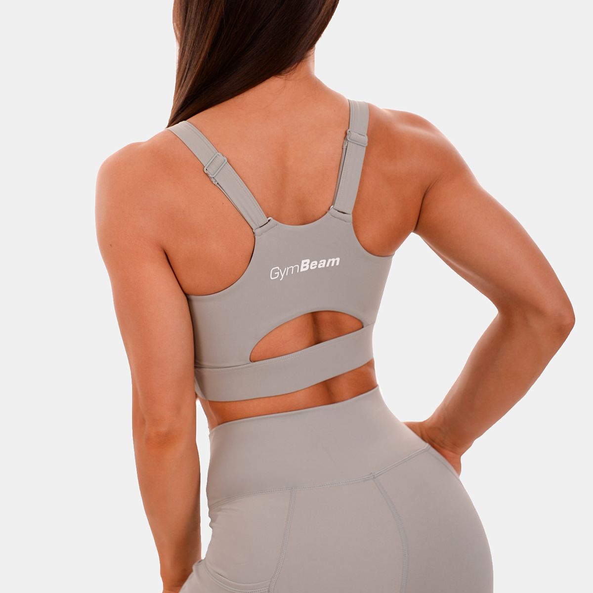 GYMBEAM - NŐI CUT-OUT SPORTMELLTARTÓ - SZÜRKE