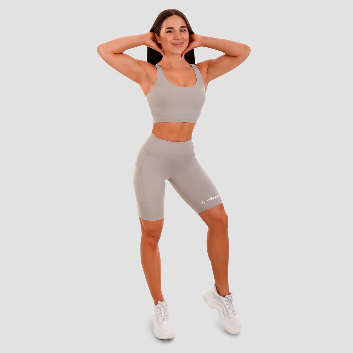 GYMBEAM - NŐI CUT-OUT SPORTMELLTARTÓ - SZÜRKE