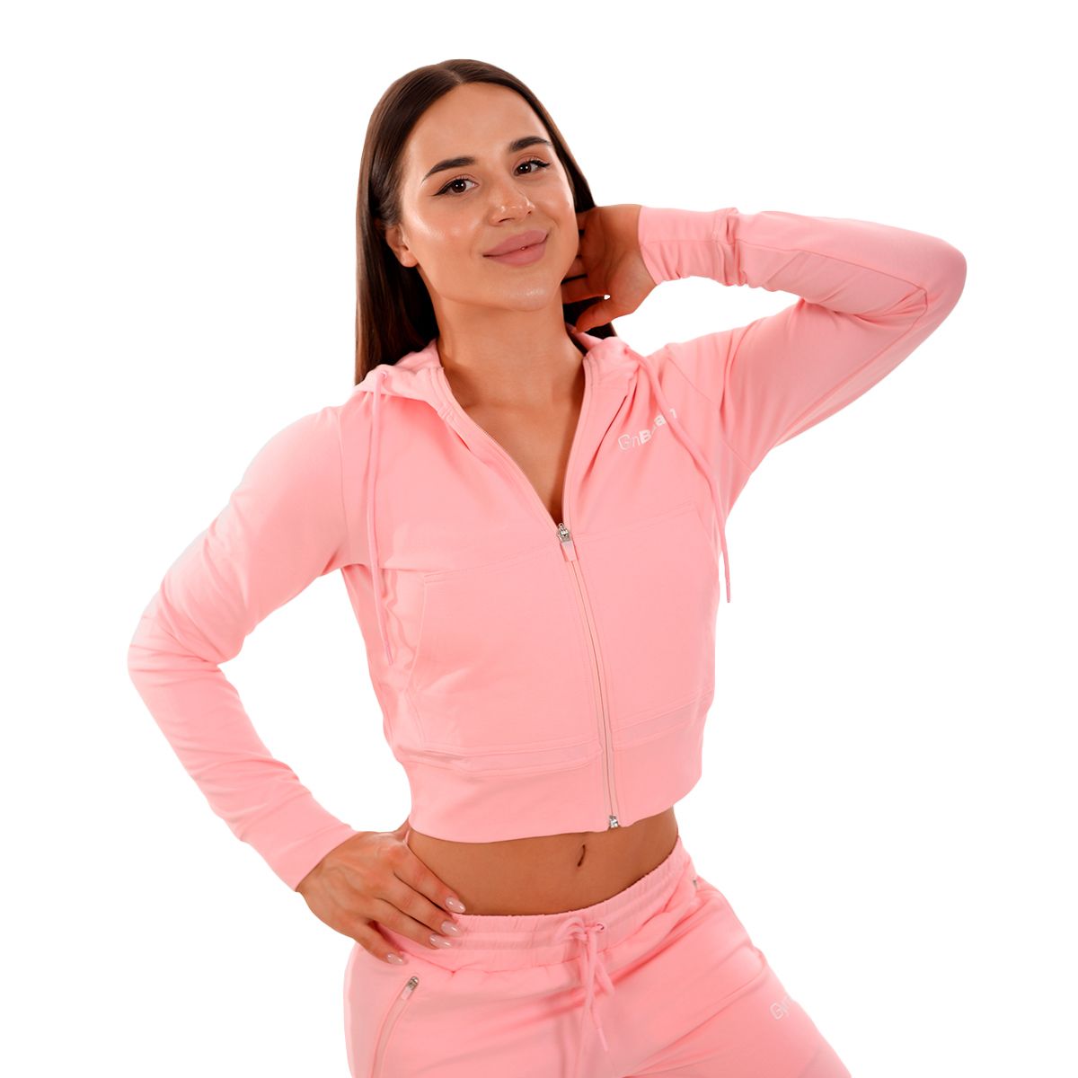 GYMBEAM - TRN NŐI KAPUCNIS PULÓVER - RÓZSASZÍN