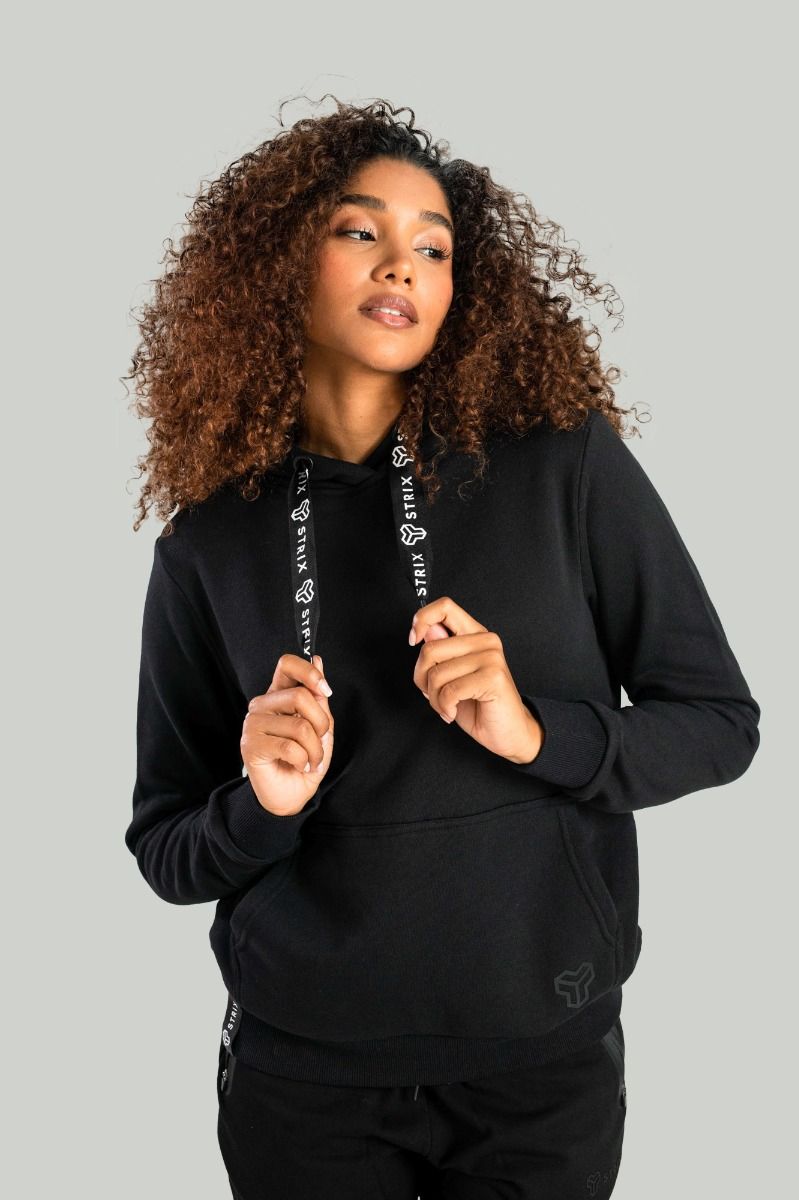 GYMBEAM - STRIX - ASTER BLACK NŐI KAPUCNIS PULÓVER - FEKETE