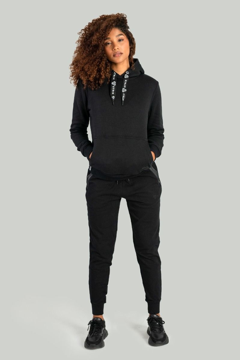 GYMBEAM - STRIX - ASTER BLACK NŐI KAPUCNIS PULÓVER - FEKETE