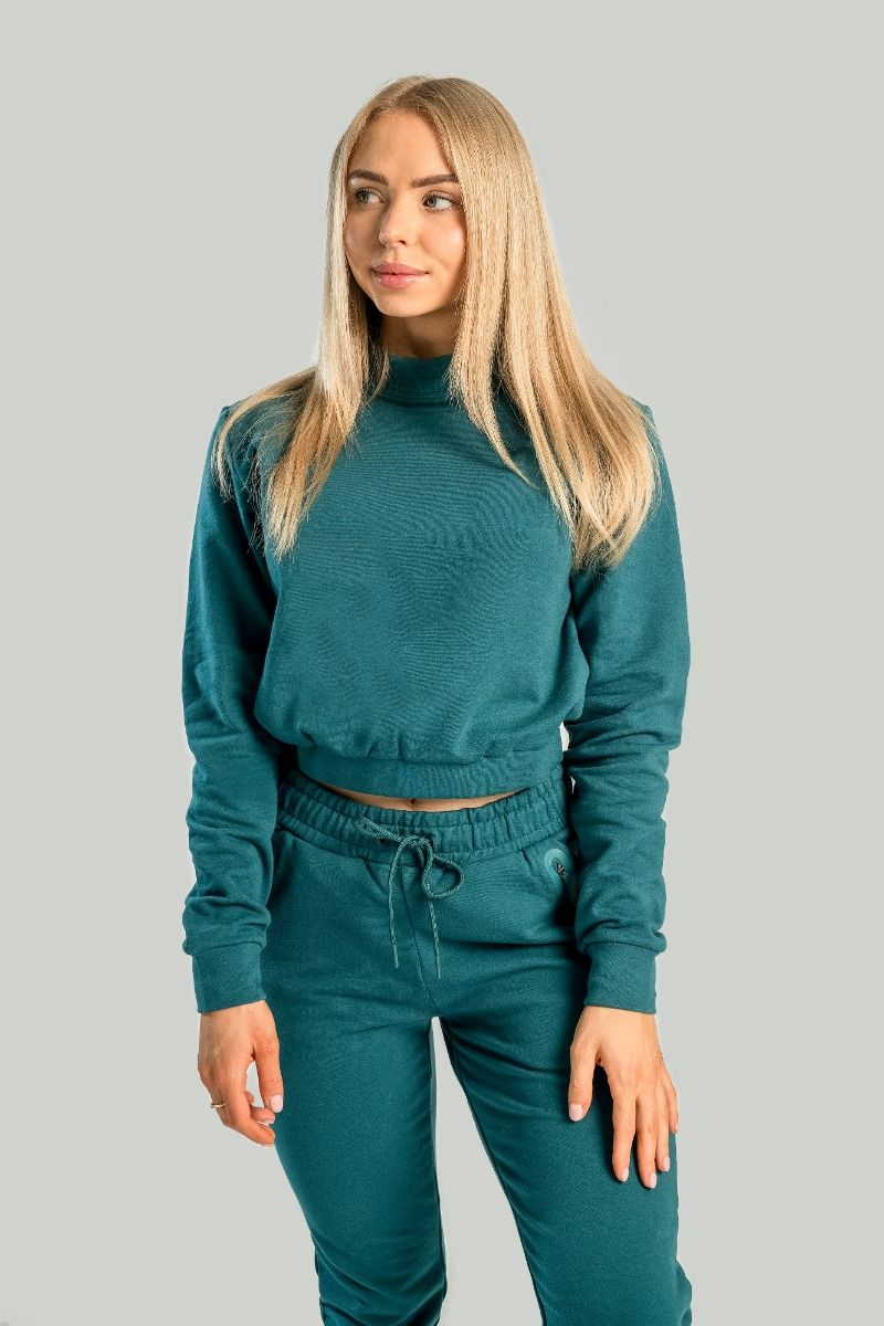GYMBEAM - STRIX - ESSENTIAL HIGH-NECK NŐI PULÓVER - KÉK