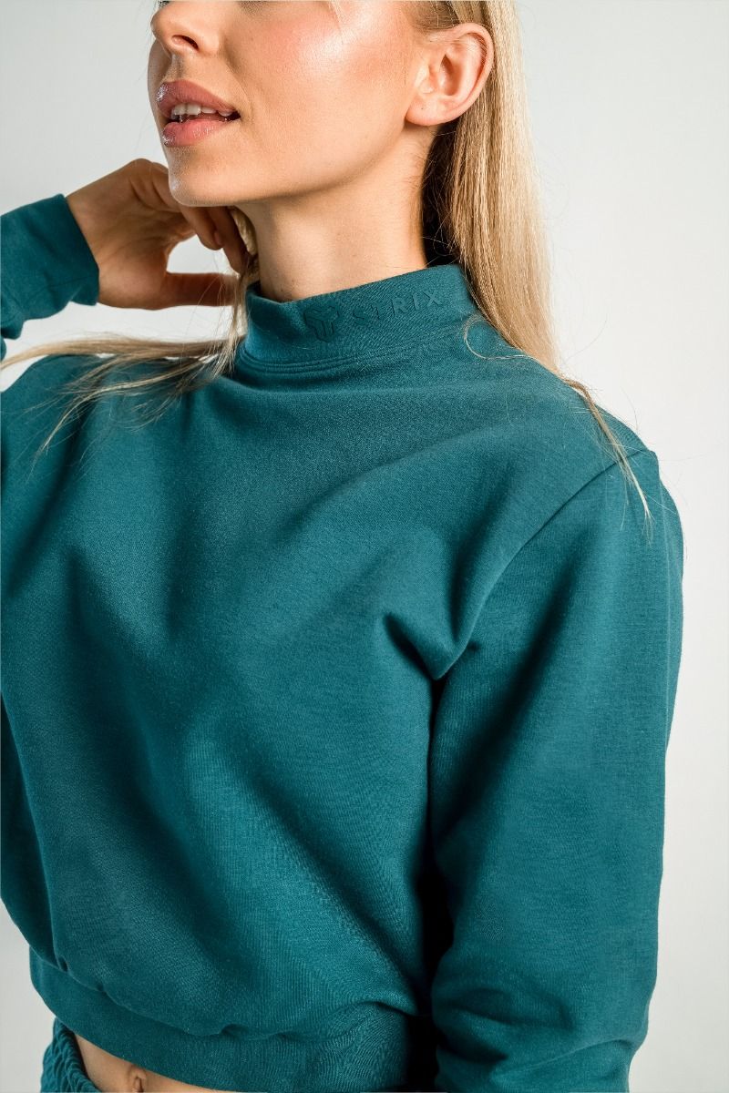 GYMBEAM - STRIX - ESSENTIAL HIGH-NECK NŐI PULÓVER - KÉK