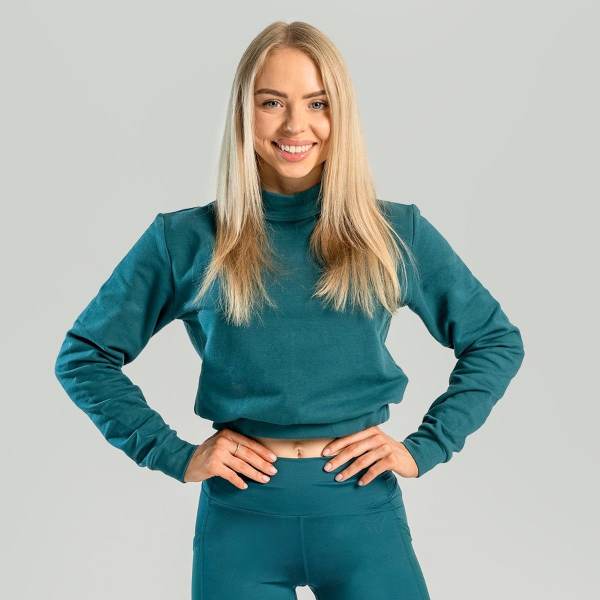 GYMBEAM - STRIX - ESSENTIAL HIGH-NECK NŐI PULÓVER - KÉK