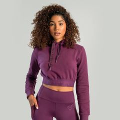 GYMBEAM - STRIX - ESSENTIAL CROPPED PLUM NŐI KAPUCNIS PULÓVER - LILA