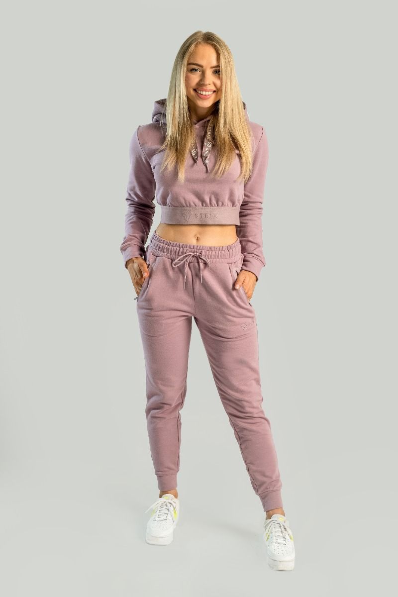 GYMBEAM - STRIX - ESSENTIAL CROPPED MAUVE NŐI KAPUCNIS PULÓVER - LILA