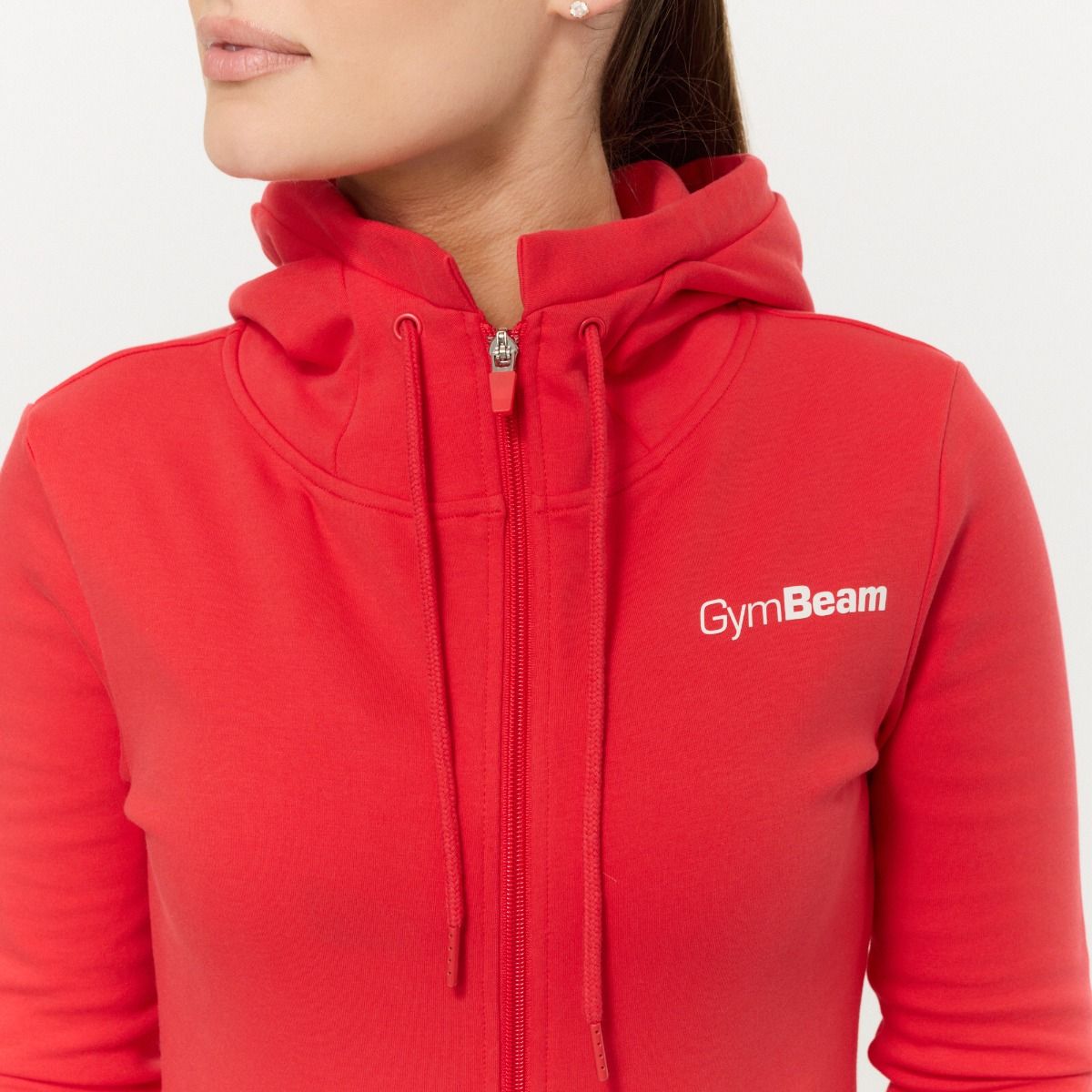 GYMBEAM - LIMITLESS NŐI CIPZÁRAS PULÓVER - PIROS