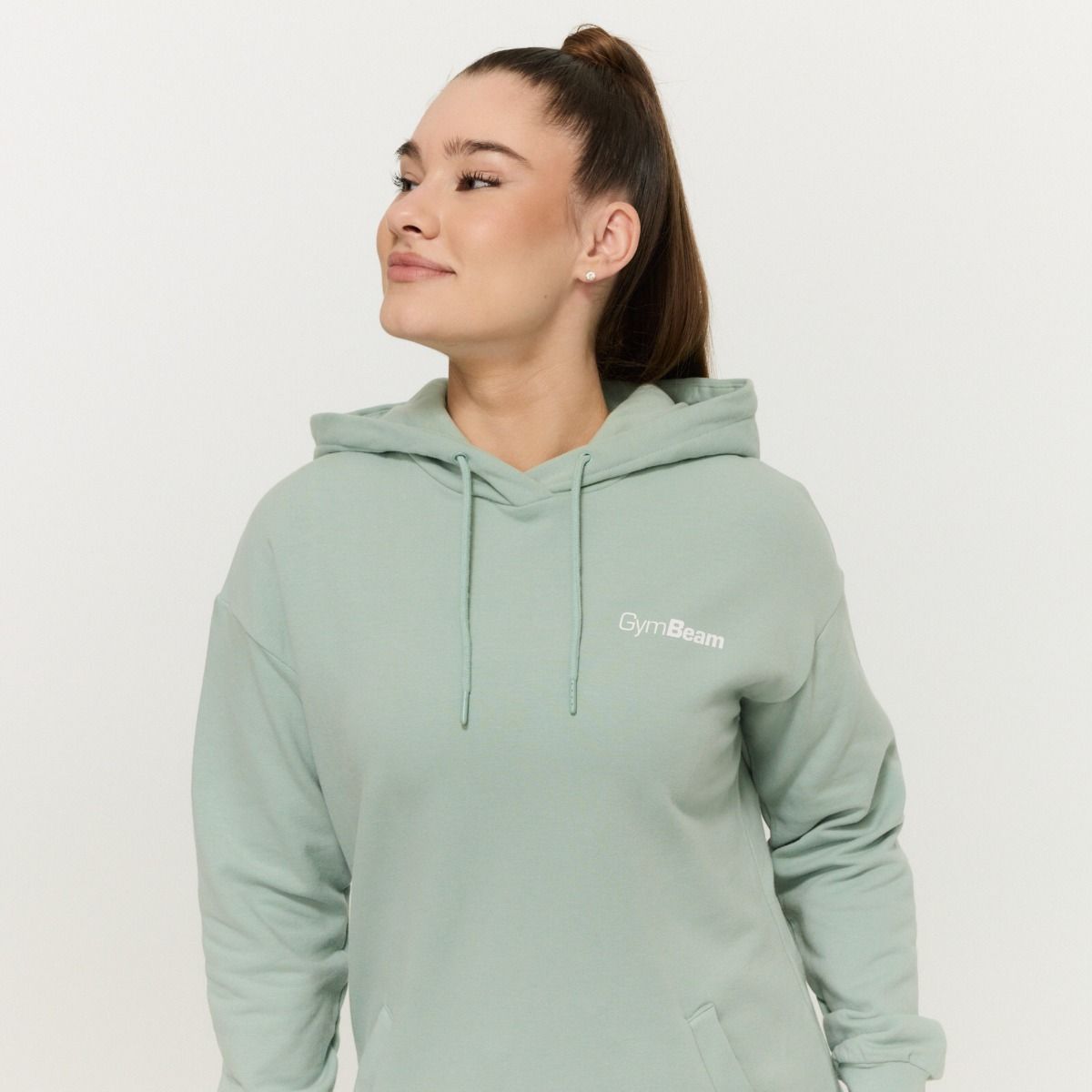 GYMBEAM - LIMITLESS LONGLINE NŐI KAPUCNIS PULÓVER - ZÖLD
