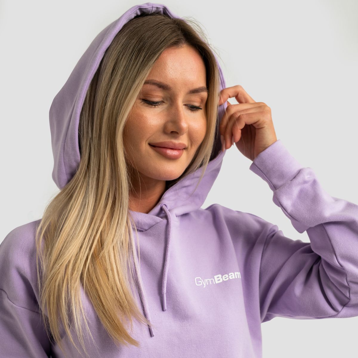 GYMBEAM - LIMITLESS LONGLINE NŐI KAPUCNIS PULÓVER - LILA