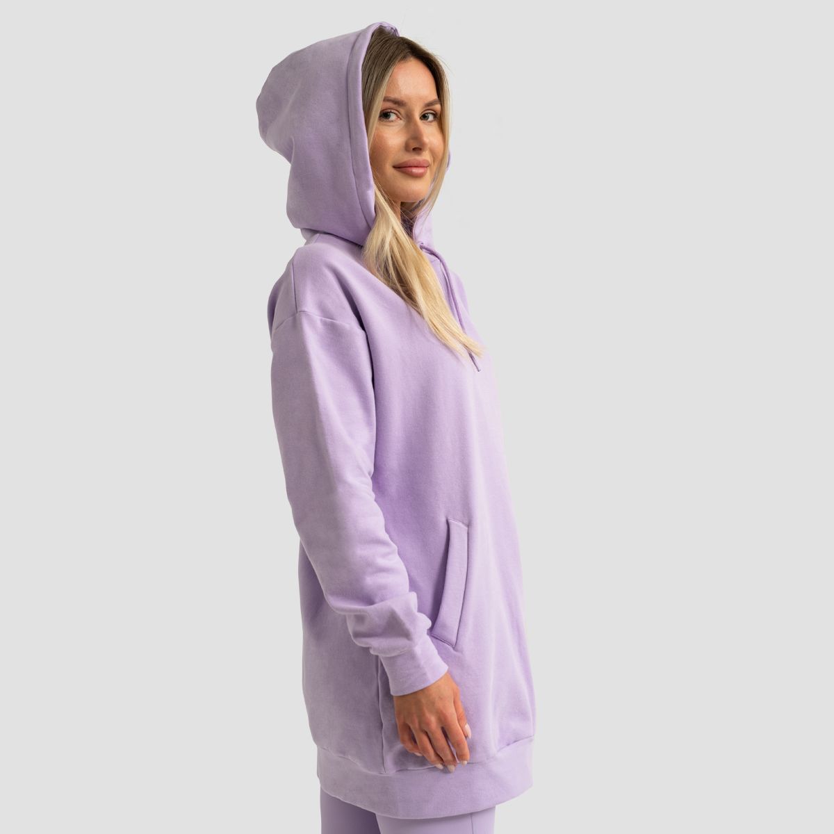 GYMBEAM - LIMITLESS LONGLINE NŐI KAPUCNIS PULÓVER - LILA