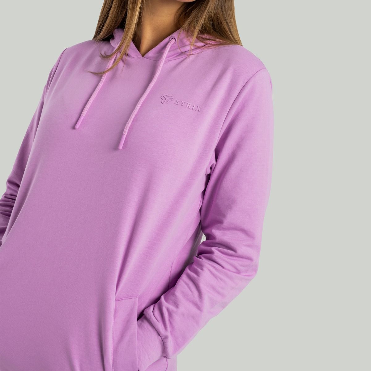 GYMBEAM - STRIX - ALPHA LONGLINE NŐI KAPUCNIS PULÓVER - LILA