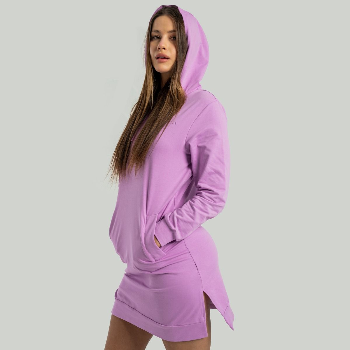 GYMBEAM - STRIX - ALPHA LONGLINE NŐI KAPUCNIS PULÓVER - LILA