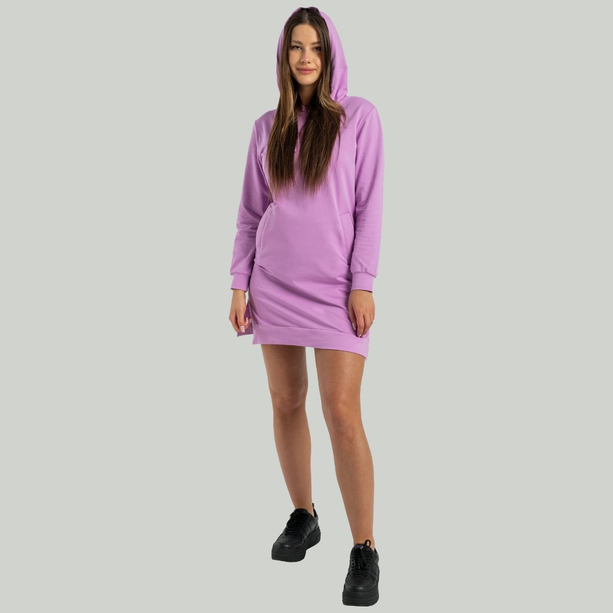GYMBEAM - STRIX - ALPHA LONGLINE NŐI KAPUCNIS PULÓVER - LILA