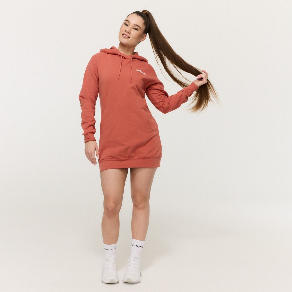 GYMBEAM - LIMITLESS LONGLINE NŐI KAPUCNIS PULÓVER - NARANCSSÁRGA