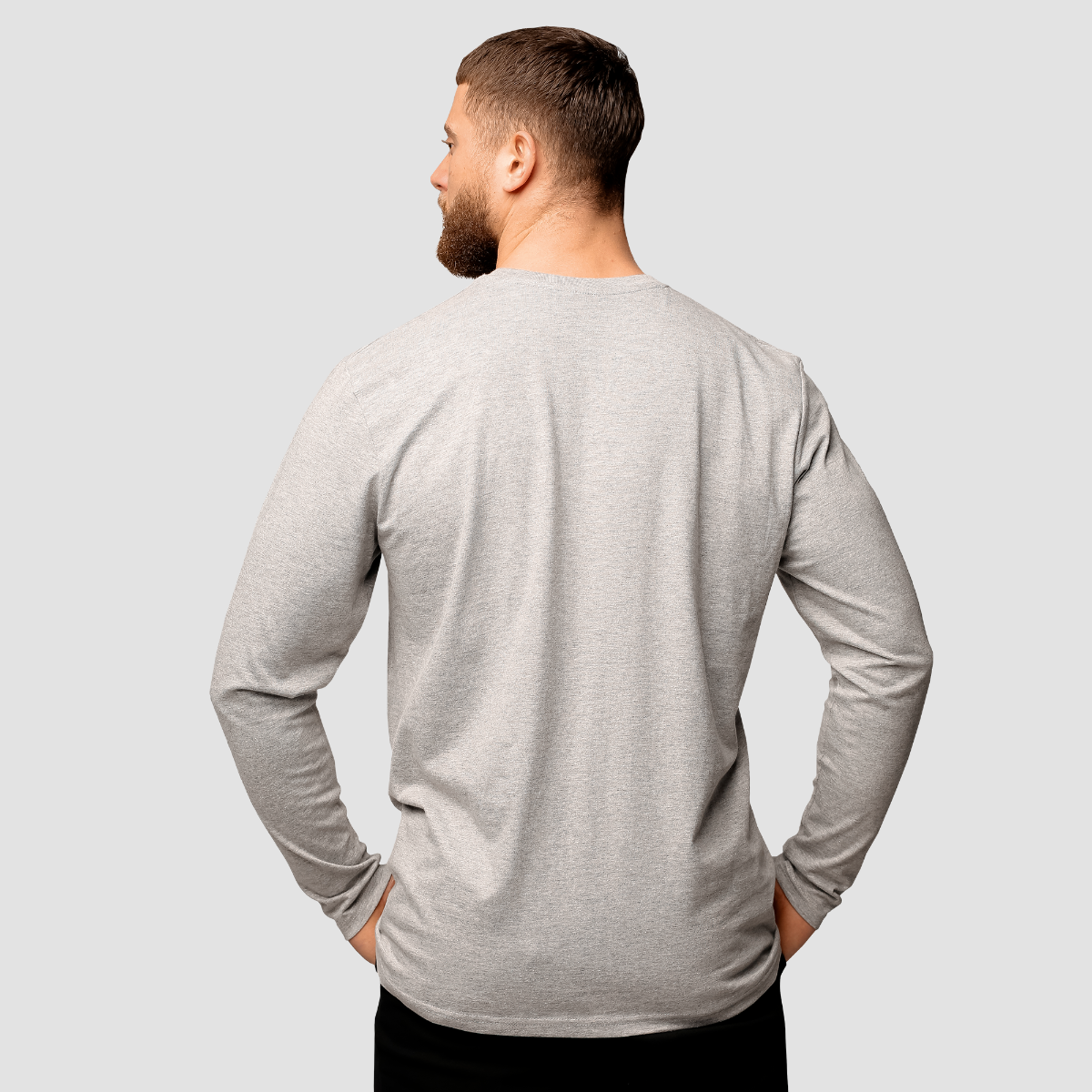 GYMBEAM - BASIC HOSSZÚ UJJÚ FÉRFI PÓLÓ - SZÜRKE GYMBEAM - BASIC HOSSZÚ UJJÚ FÉRFI PÓLÓ - SZÜRKE