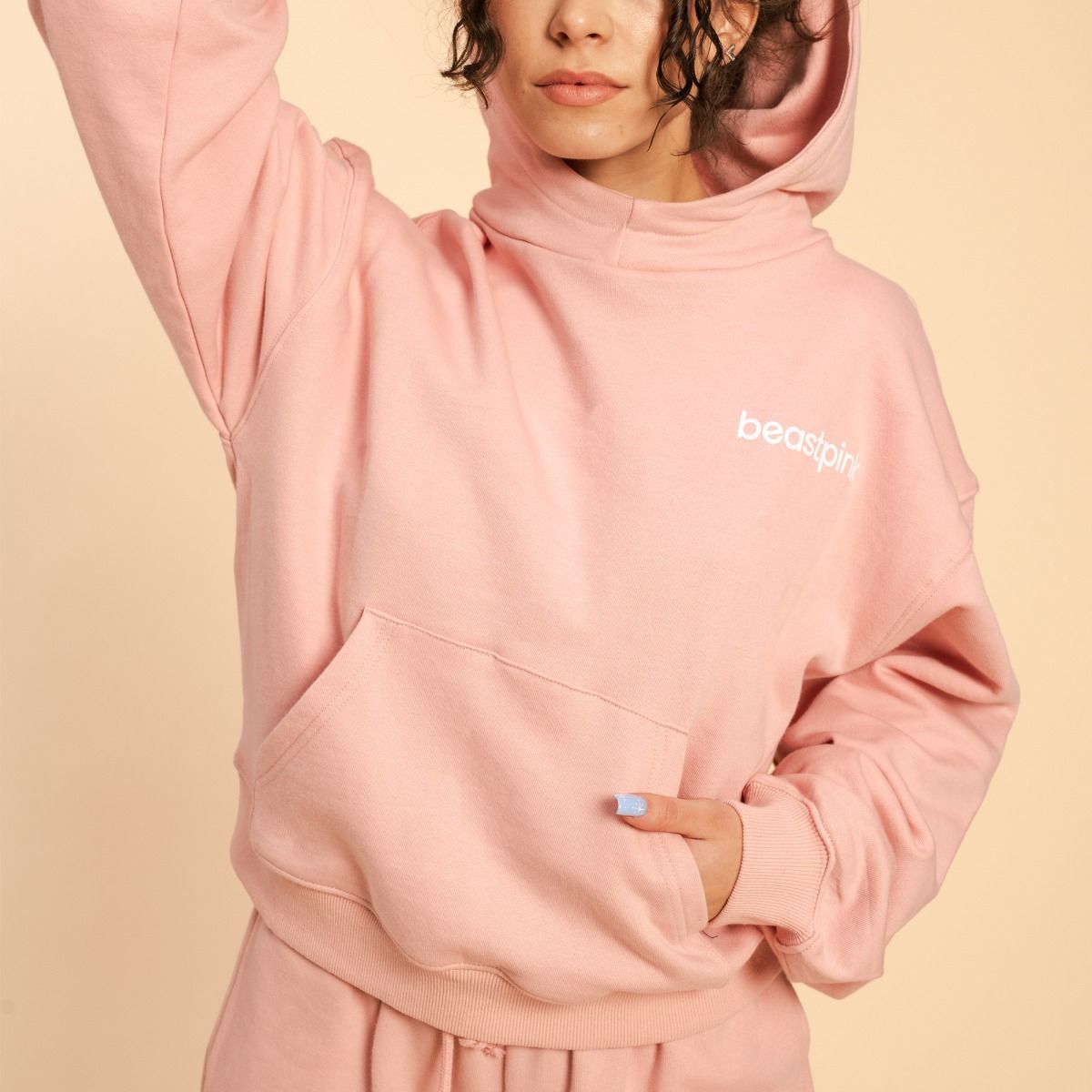 BEAST PINK - SERENITY NŐI KAPUCNIS PULÓVER - RÓZSASZÍN