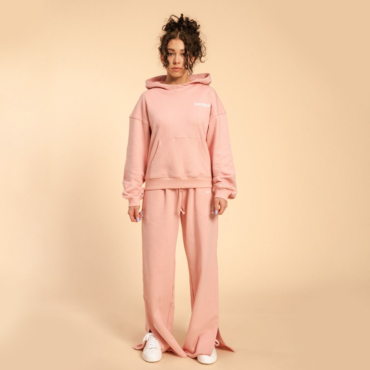 BEAST PINK - SERENITY NŐI KAPUCNIS PULÓVER - RÓZSASZÍN